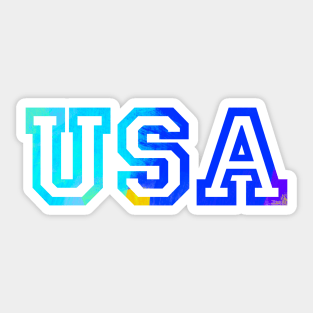 Color letter print USA Sticker